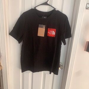 The North Face Black T-Shirt with Red Logo